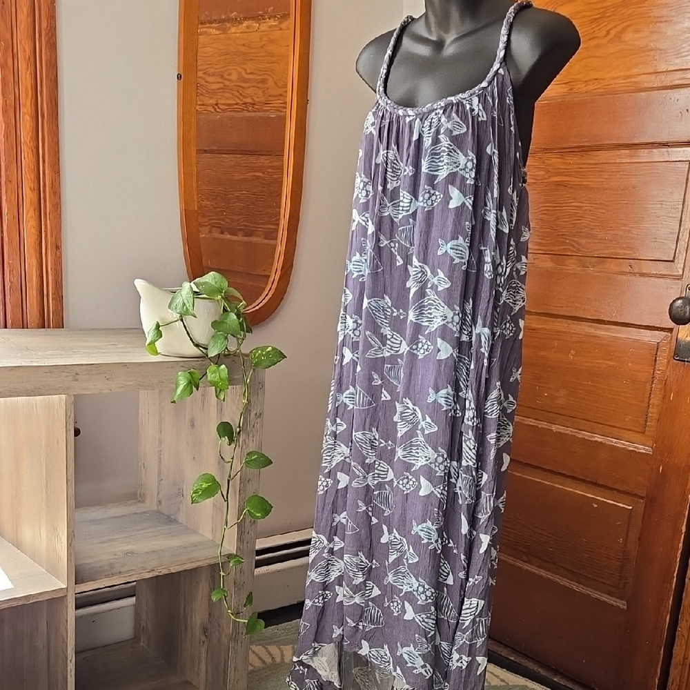 NWT HiHo Loose-fit Spaghetti Strap Fish Print Dress XS